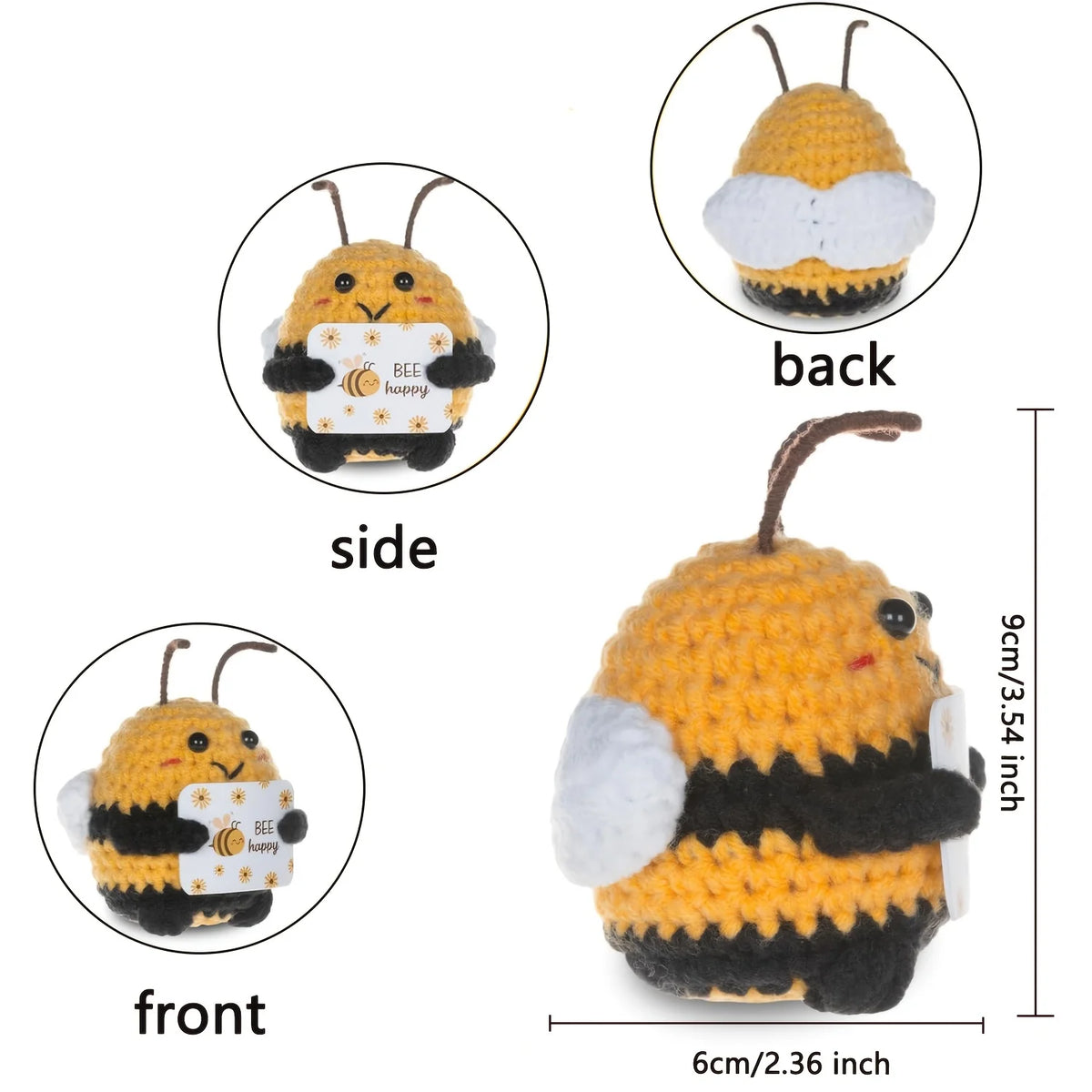 Hand-Knit Bee Doll – Keychain, Bag Charm & Home Decor Knit Plush Doll Babs