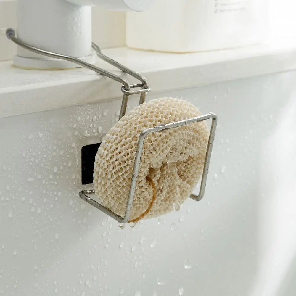 Stainless Steel Sink Sponge Drain Rack | No-Drill Faucet Hook Sink Sponge Holder Babs