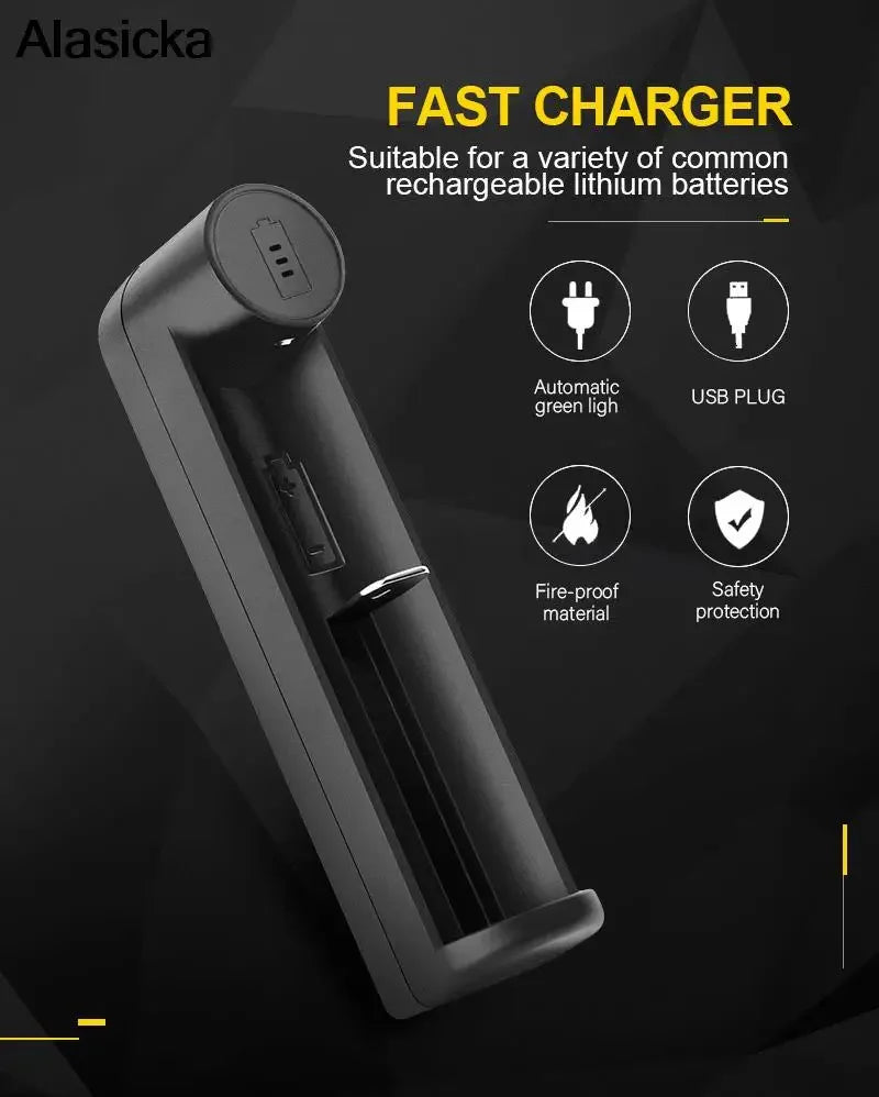 18650 Li-ion Battery Charger 1-Slot – Multi-Size Compatible Battery Charger Babs