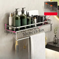 No-Drill Shower Shelf Wall Mount with Hook & Quick Drain Bathroom Wall Shelf Babs 50cm gray hook rod