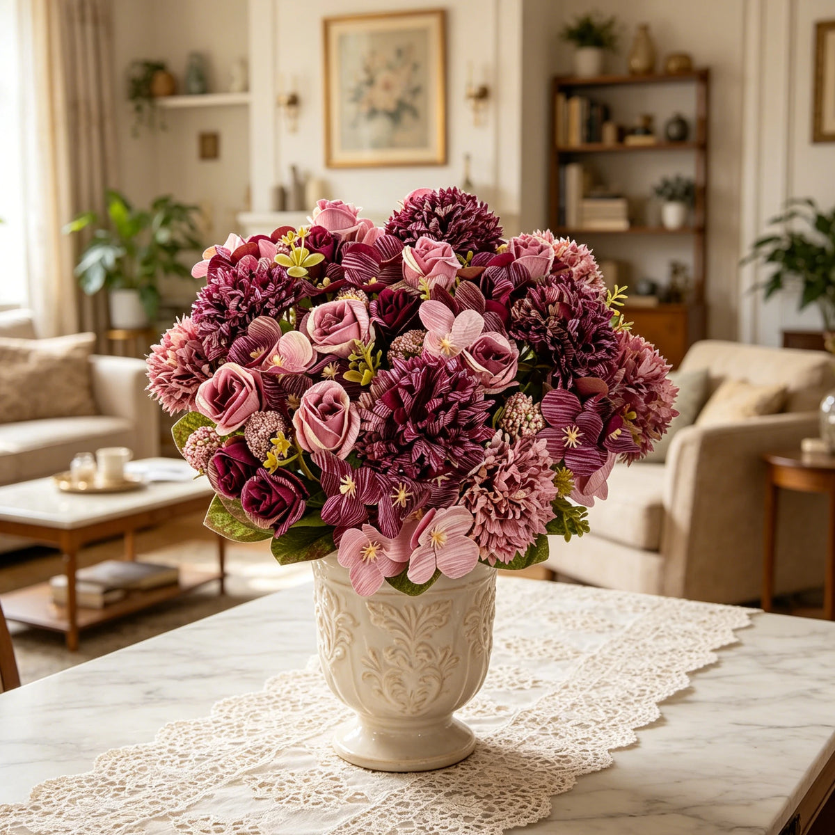Artificial Rose Chrysanthemum Silk Flower Ball – Wedding Décor Artificial Flower Ball Babs