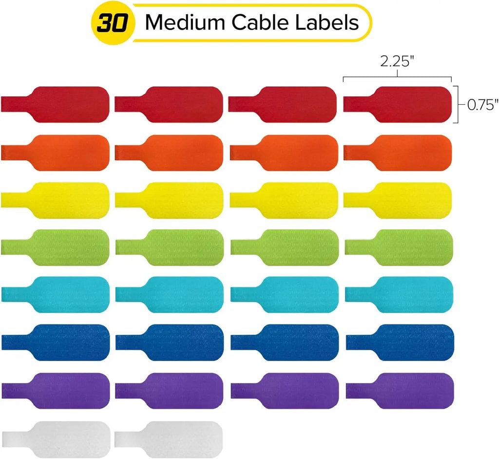 Reusable Writable Cable Label Velcro Tags 16/32pcs Cable Management Tags Babs 32pcs random