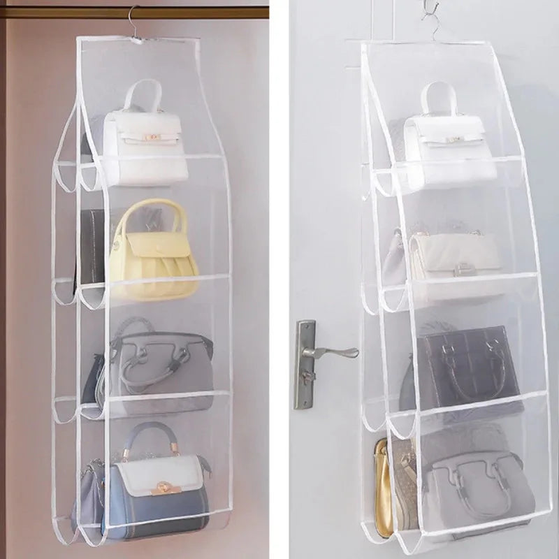 HOMEFISH 4-Layer Hanging Bag Organizer – Dust-Proof Storage Hanging Bag Organizer Babs