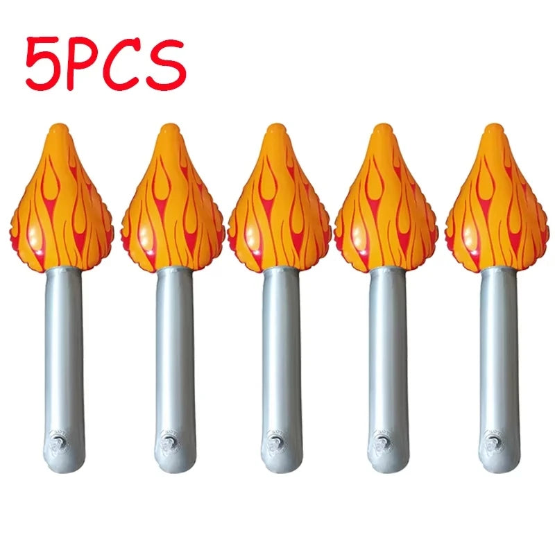 Inflatable Torch Props – Medieval Party & Sports Events (1–10 Pcs) Inflatable Party Prop Babs 5PCS One Size