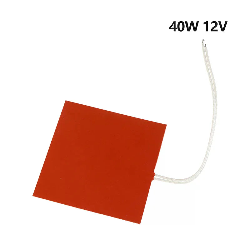 40W 12V Silicone Heating Pad for 3D Printer – 10×10cm Heat Mat 3D Printer Heating Pad Babs Default Title
