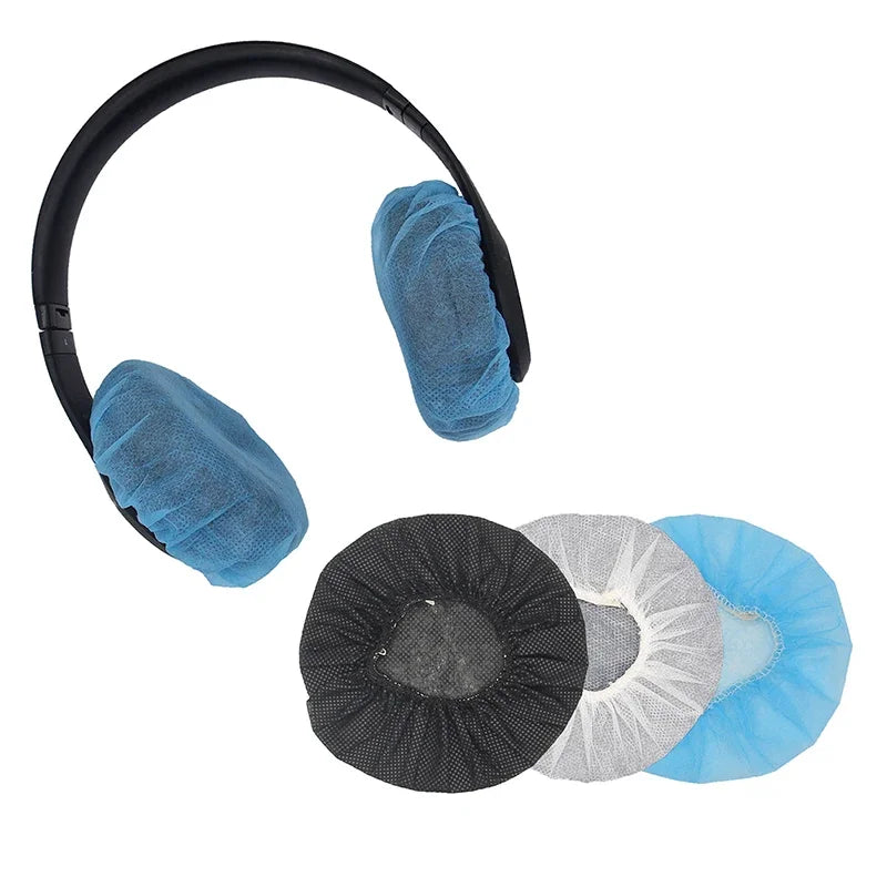 100Pcs Disposable Headphone Covers – Nonwoven Earmuff Cushions Headphone Ear Covers Babs