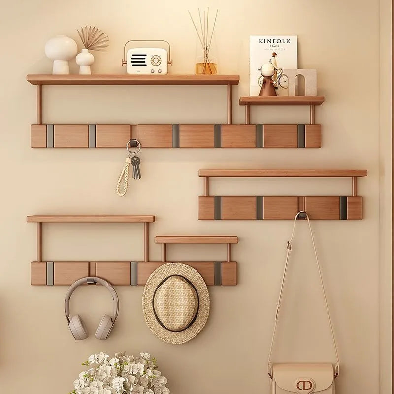 Wall Mounted Bamboo Coat Rack – 7 Hooks, Modern Minimalist Wall Coat Rack Babs