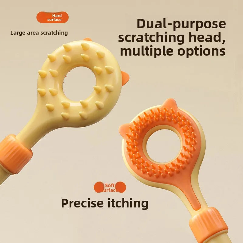 3-in-1 Cat Scratcher, Massage Stick & Grooming Brush w/ Teaser Cat Grooming Toy Babs