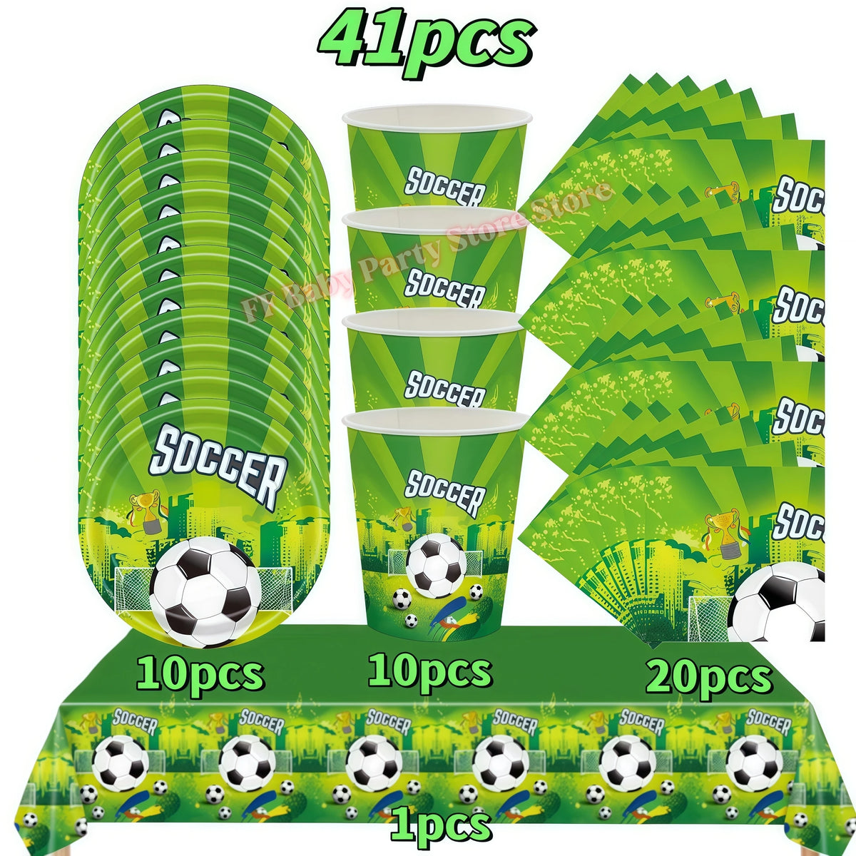Soccer Football Birthday Party Decorations – Balloons, Plates & Cups