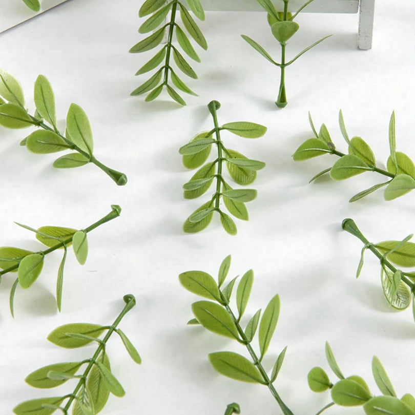 100/200Pcs Artificial Leaves UV Protection – Wedding Party Decor Artificial Decorative Leaves Babs light green 200pcs