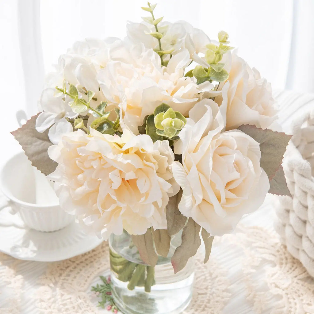 Silk Rose & Peony Artificial Bouquet – Wedding & Home Décor Artificial Flower Bouquet Babs