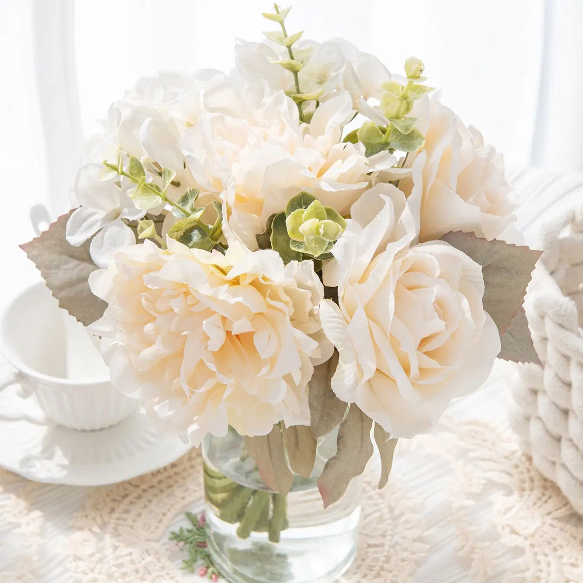 Silk Rose & Peony Artificial Bouquet – Wedding & Home Décor Artificial Flower Bouquet Babs