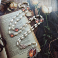 Seven Sorrows White Rosary Necklace – Virgin Pendant Jewelry Rosary Necklace Babs 1pcs