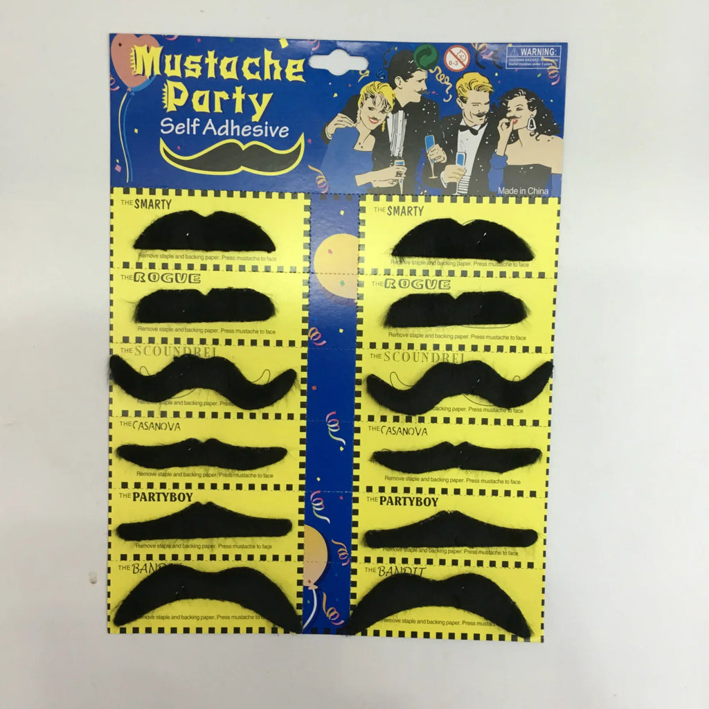 12-Piece Fake Beard & Mustache Set – Halloween Costume Party Costume Accessories Babs