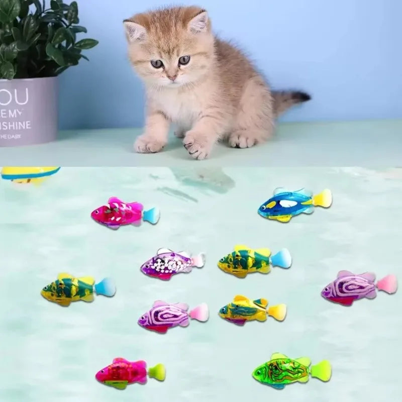 LED Robotic Swimming Fish Cat Toy – Interactive Glowing Pet Toy Interactive Cat Toy Babs