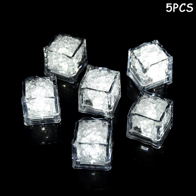 LED Glowing Ice Cubes Multicolor Flashing – Party & Bar Decor LED Party Decoration Babs White 10pcs