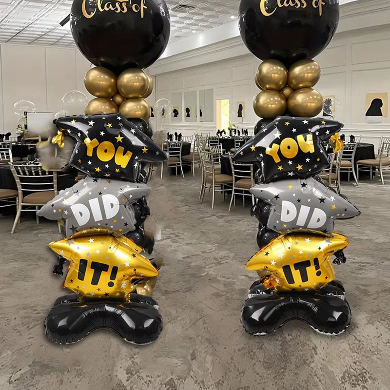 2026 Graduation Standing Foil Balloons – Cap & You Did It Graduation Foil Balloons Babs