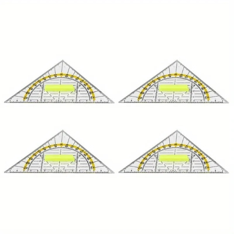 Transparent Protractor & Triangle Ruler Set – Shatterproof Plastic Ruler & Protractor Set Babs