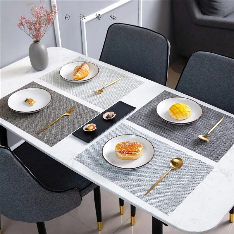 Washable PVC Woven Placemats – Durable Vinyl Dining Table Mats Vinyl Table Placemats Babs