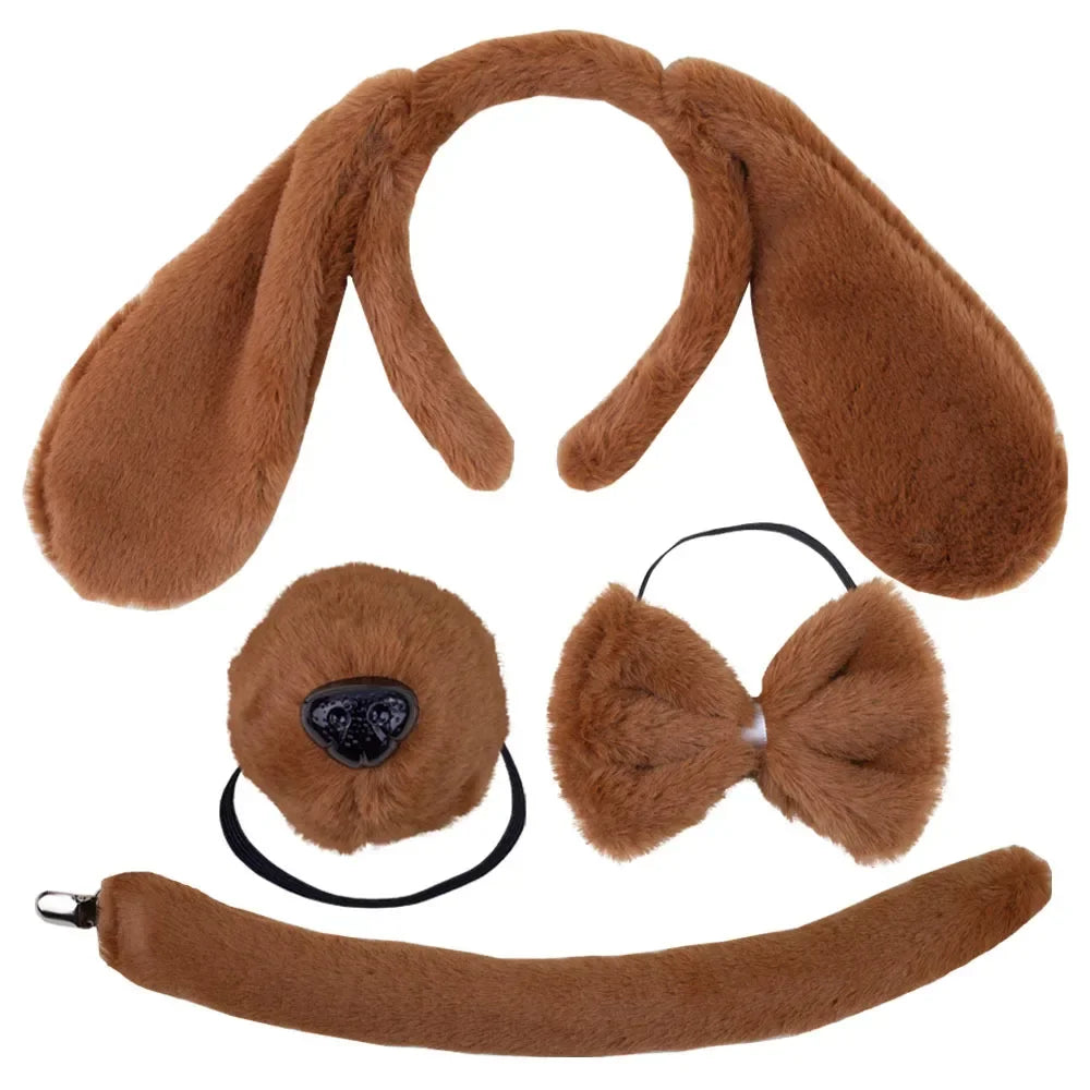 Spotted Dog Anime Cosplay Costume Set – Ears, Tail, Skirt & Nose Cosplay Costume Set Babs