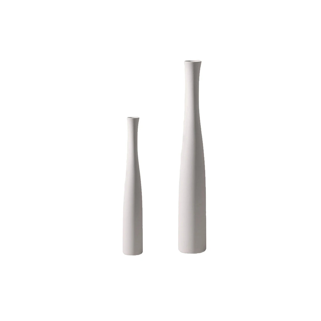 Modern Minimalist Vase Set White Black – Home Décor Pair Decorative Vase Set Babs White