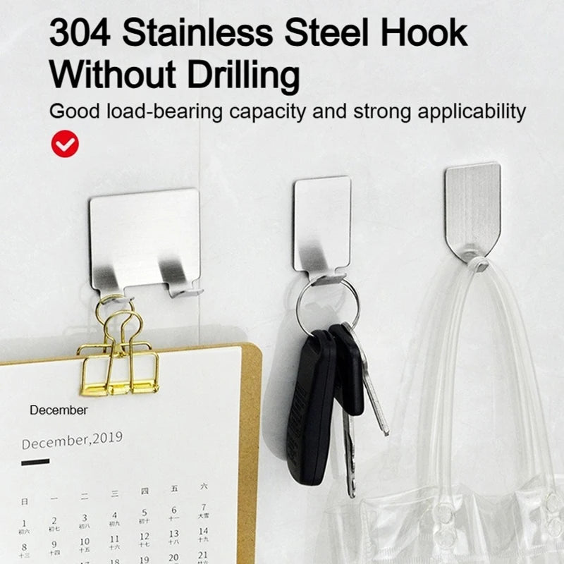 2-Pack Stainless Steel Adhesive Razor & Shaver Wall Hook Holder Adhesive Wall Hook Babs