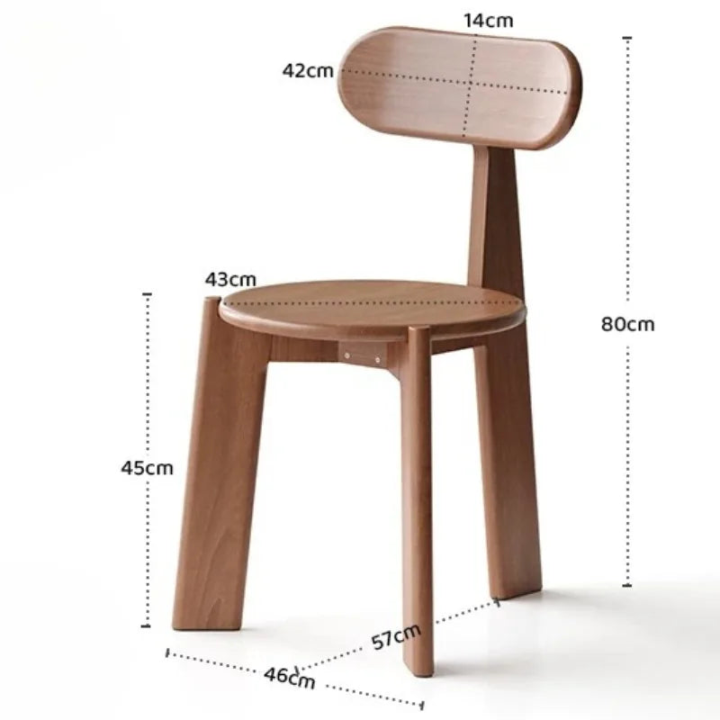Modern Solid Pine Wood Dining Chair – Minimalist Style Wooden Dining Chair Babs Brown