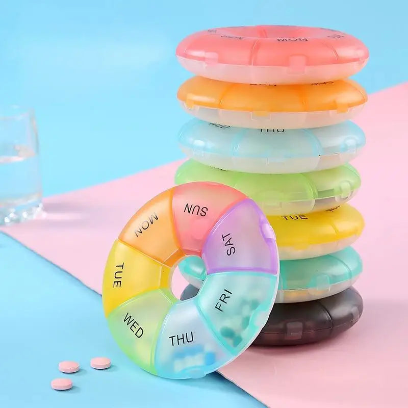 7-Day Weekly Pill Organizer – Portable Color Grid Storage Case Weekly Pill Organizer Babs
