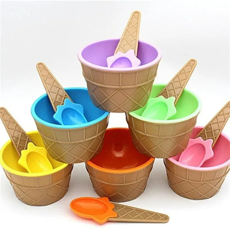 Kids Ice Cream Bowl & Spoon Set – Cute Dessert Gift for Children Kids Dessert Bowl Set Babs