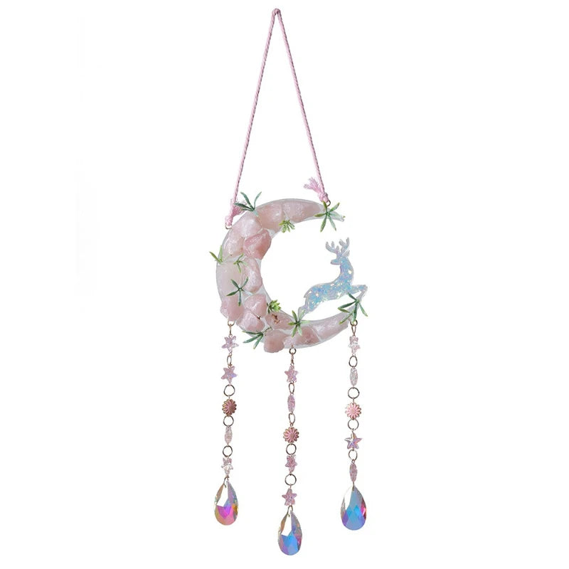 Crystal Moon Natural Gravel Hanging Pendant Decoration Hanging Decoration Babs