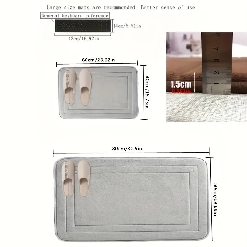 Memory Foam Anti-Slip Bathroom Mat – Thick & Water-Absorbing Bathroom Floor Mat Babs