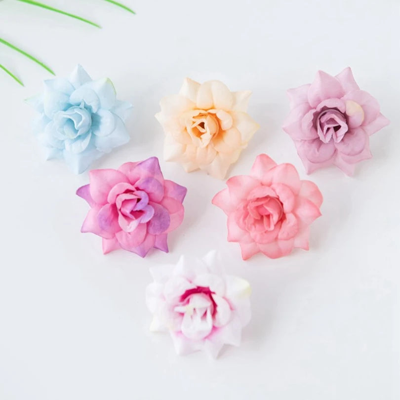 20pcs Silk Multicolor Rose Heads – Artificial Flowers for Decor Artificial Silk Flowers Babs