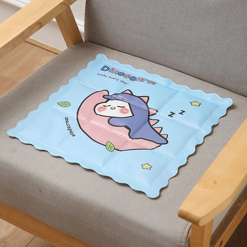 Cartoon Gel Cooling Cushion – Summer Ice Seat Pad 34x34cm Gel Cooling Cushion Babs PVC Dinosaur Four Seasons