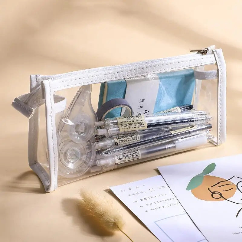 Transparent Pencil Case Large Capacity Kawaii Pen Bag Transparent Pencil Case Babs A4