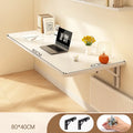 Wall Mounted Folding Desk – Solid Pine Wood Minimalist Table Folding Wall Desk Babs White-80X40CM