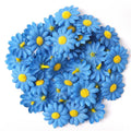 Artificial Silk Daisy Flower Heads – 30/50/100 Pcs for Decor Artificial Silk Flowers Babs Dark Blue 50Pcs