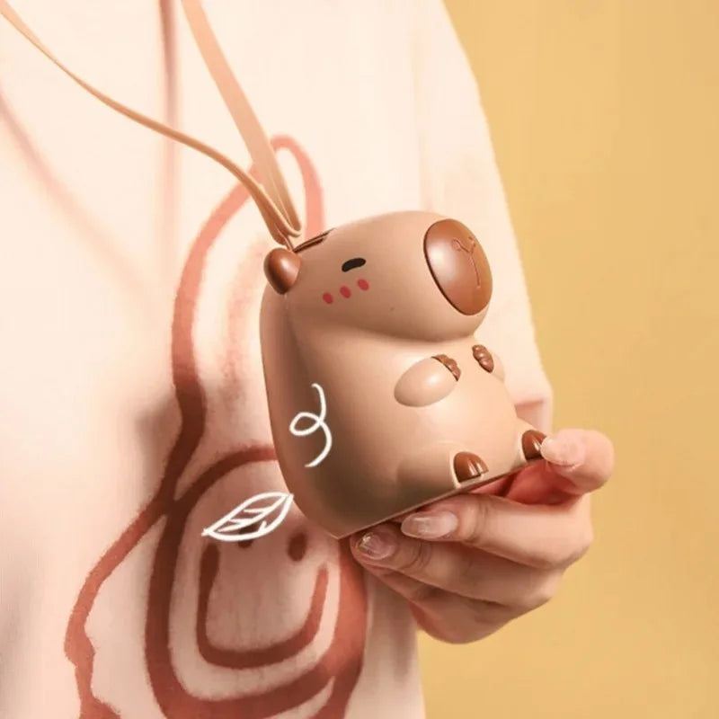 Capybara Cartoon Neck Fan USB Rechargeable Portable Mini Fan Portable Neck Fan Babs
