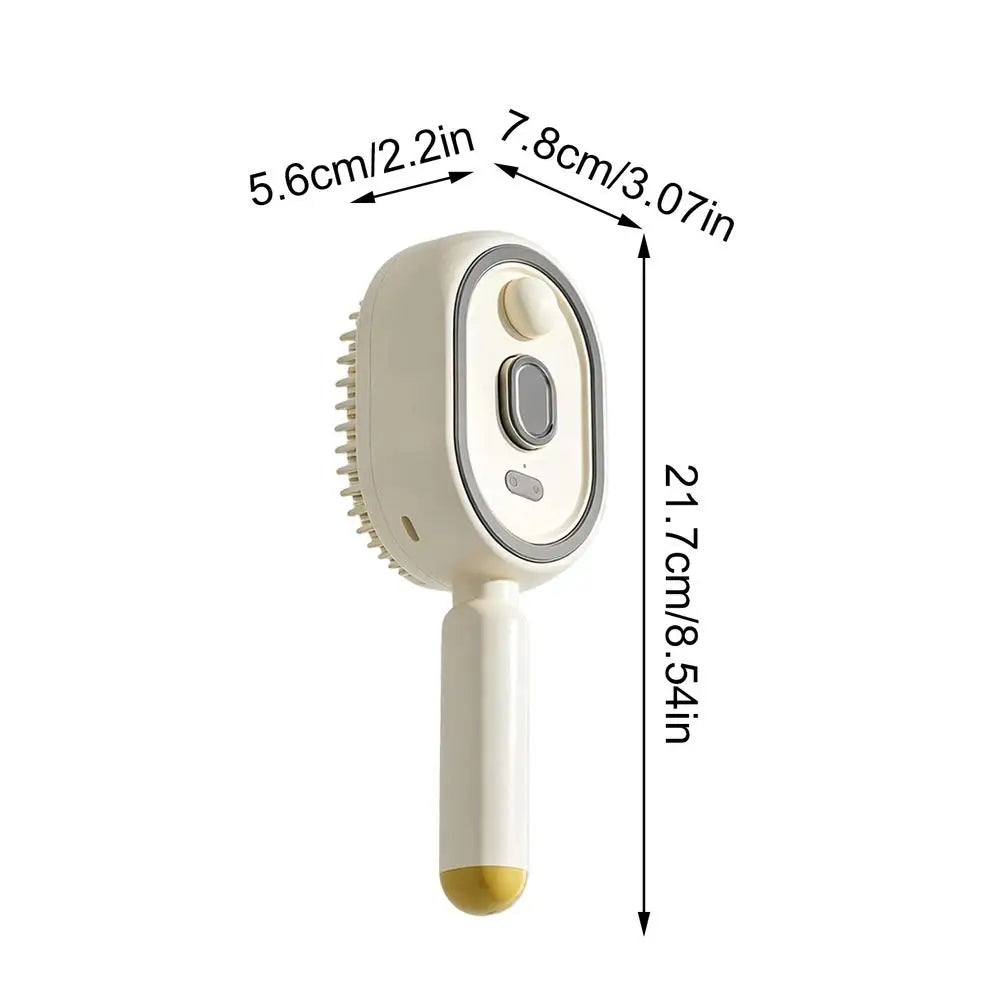 Electric Water Spray Hair Brush – Anti-Static Steam Comb Electric Hair Brush Babs cream colored