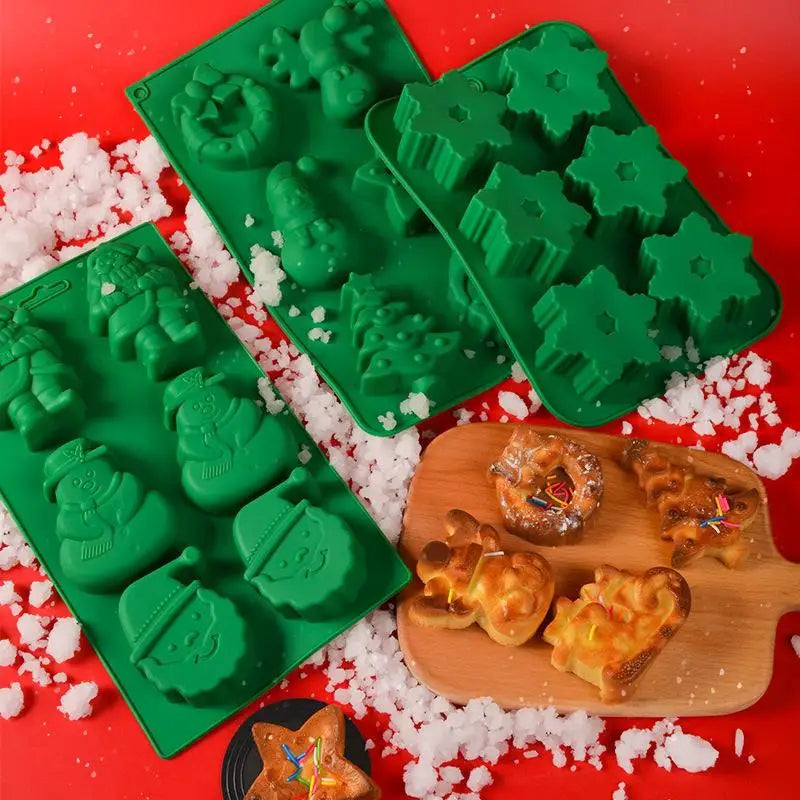 Christmas Silicone Molds – Santa, Snowman & Tree Baking Set Silicone Baking Mold Babs