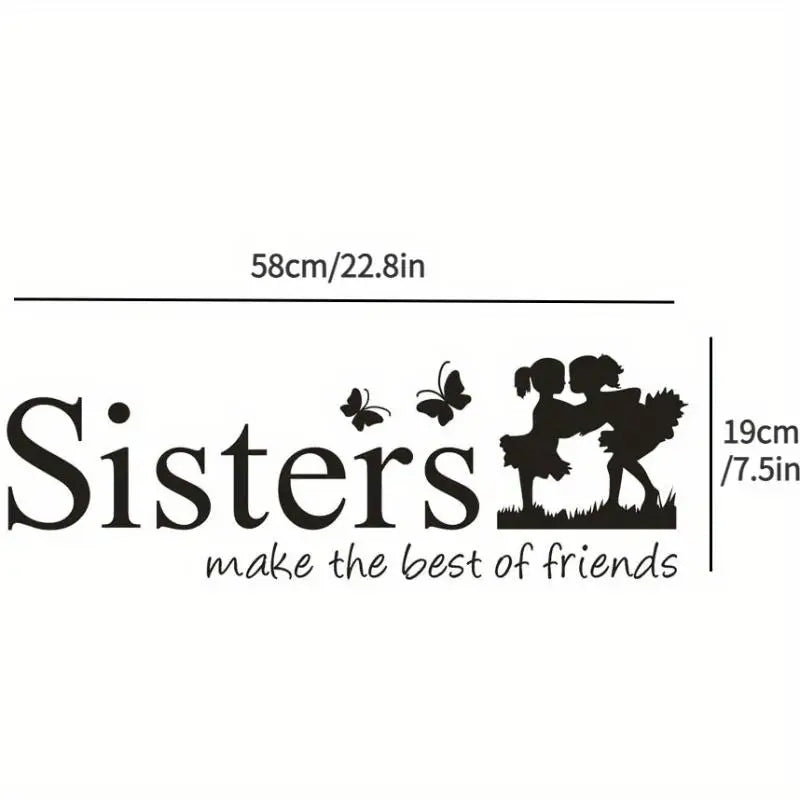 Sisters Best Friends PVC Wall Sticker – Kids Bedroom Decor Wall Sticker Decal Babs