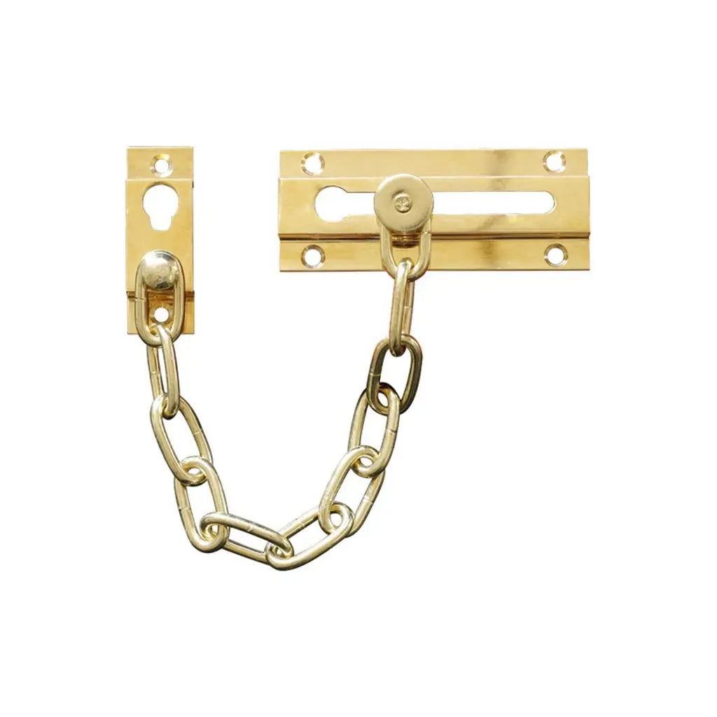 Steel Door Chain Bolt Lock Set – DIY Sliding Safety Guard Door Chain Lock Babs gold