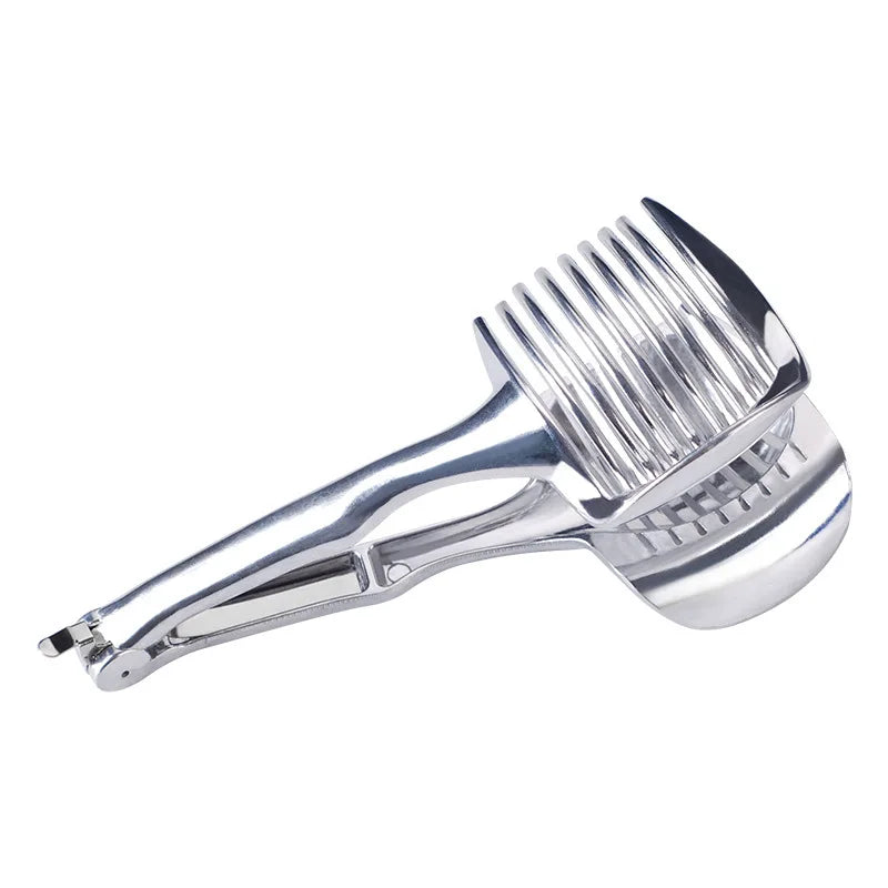 Handheld Fruit & Vegetable Slicer – Lemon Tomato Onion Cutter Fruit Vegetable Slicer Babs 1pc