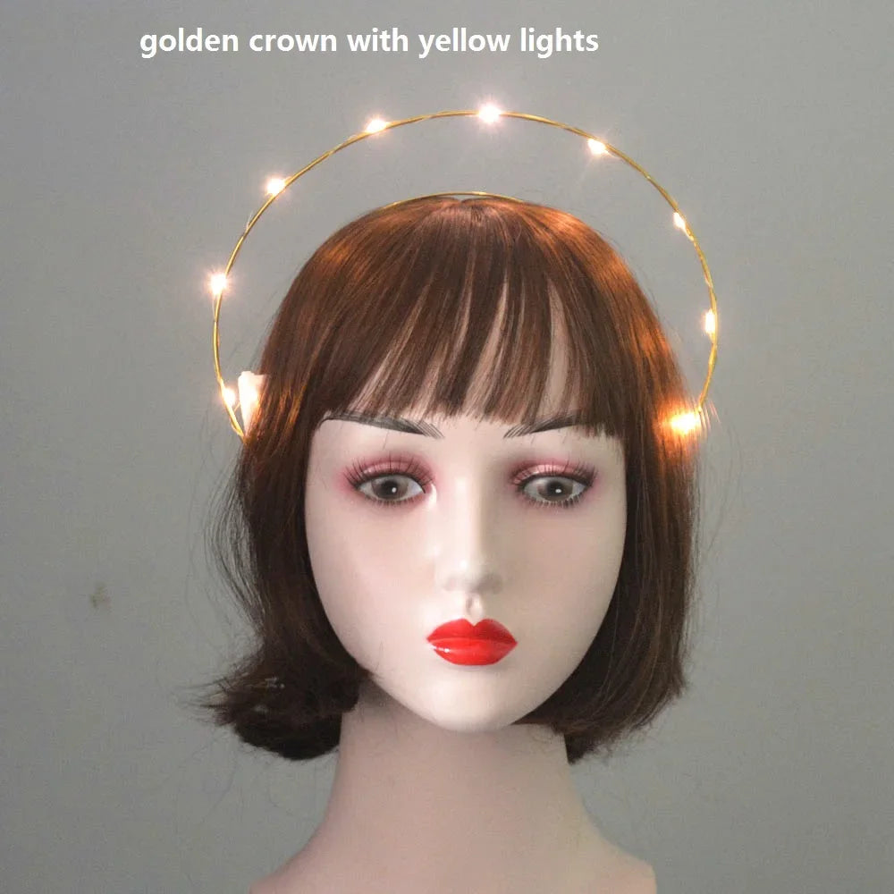 10-Pack LED Flashing Halo Crown Headbands – Mixed Colors LED Crown Headband Babs 12