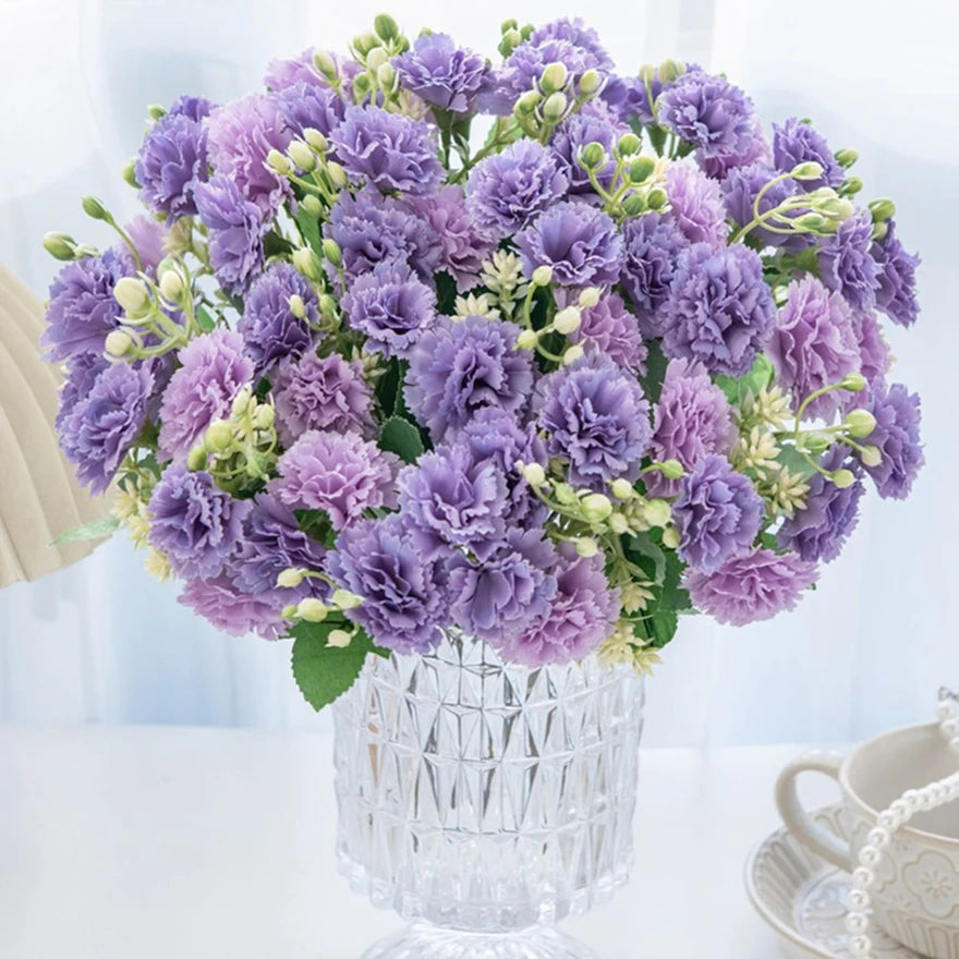 Silk Carnation Artificial Flower Bouquet – Wedding & Home Decor Artificial Flower Babs