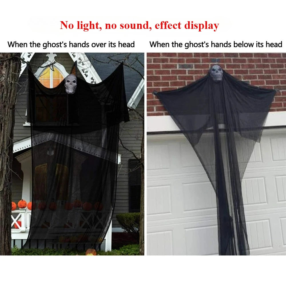 Halloween Hanging Ghost Decoration – Skull Mask, Light & Sound Halloween Decoration Babs
