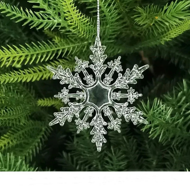 10Pcs Crystal Snowflake Christmas Tree Hanging Ornaments Christmas Tree Ornaments Babs 9cm 10Pcs
