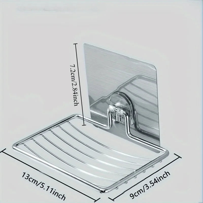 Rustproof Stainless Steel Wall Mount Soap Dish with Drain Soap Dish Holder Babs
