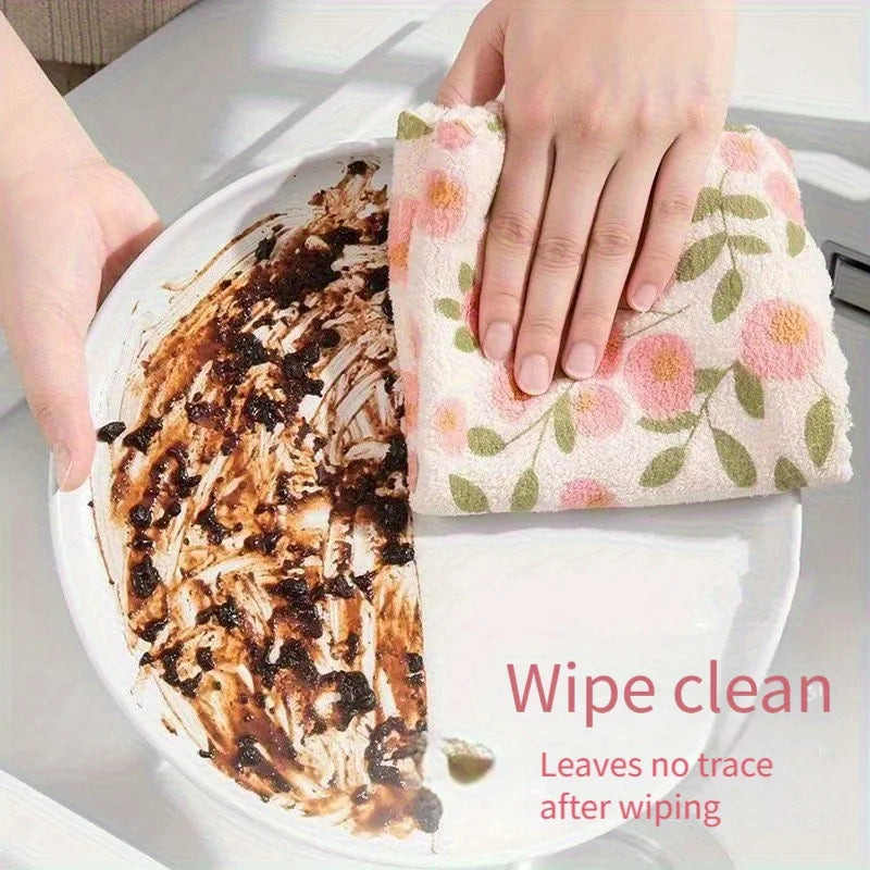 Floral Microfiber Dish Cloths – Absorbent Kitchen Cleaning Rags Microfiber Dish Cloths Babs