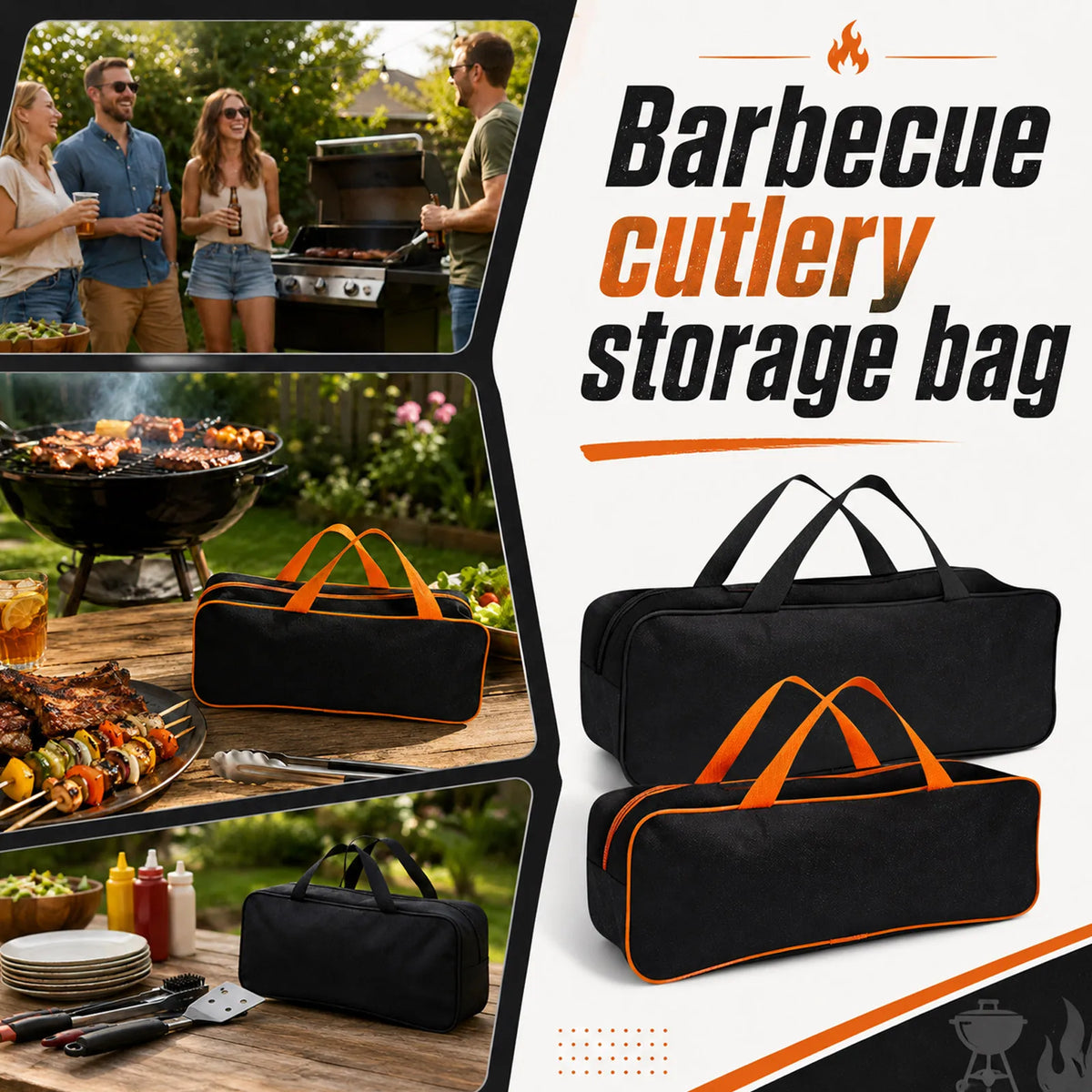 Heavy-Duty BBQ Grill Tool Storage Bag – Large Capacity BBQ Tool Storage Bag Babs