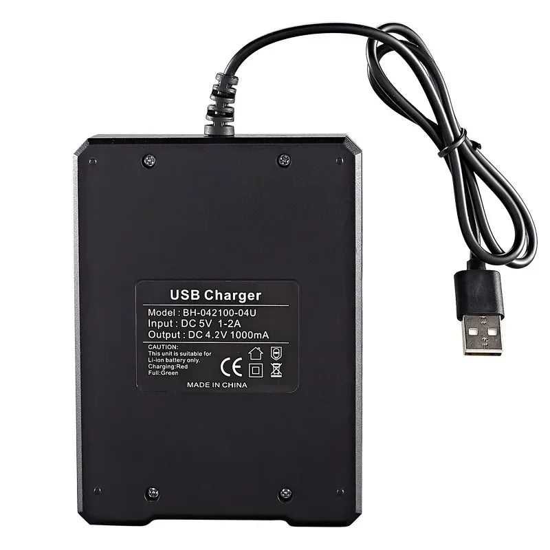4-Slot Smart USB Charger for 18650 26650 Lithium-Ion Batteries Battery Charger Babs